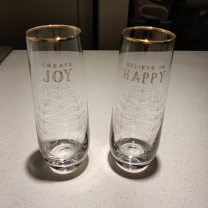 Gold rim champagne glasses